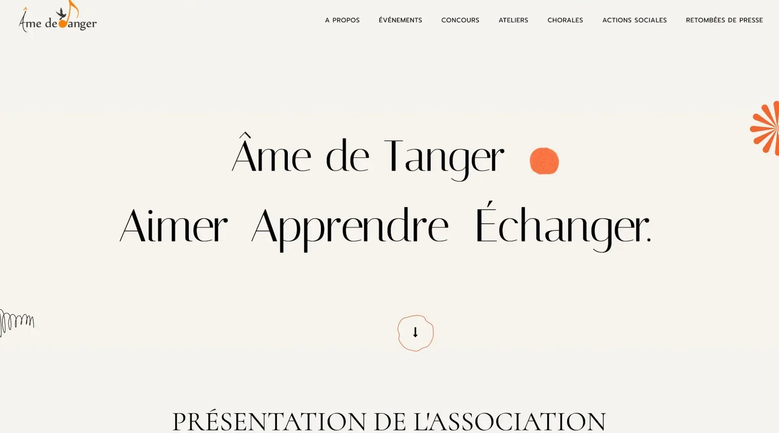 Interface du projet Âme de Tanger