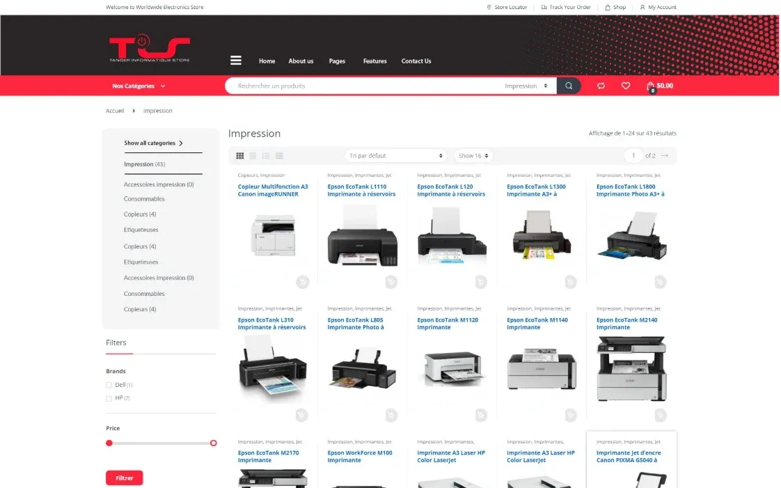 Interface du projet TIS